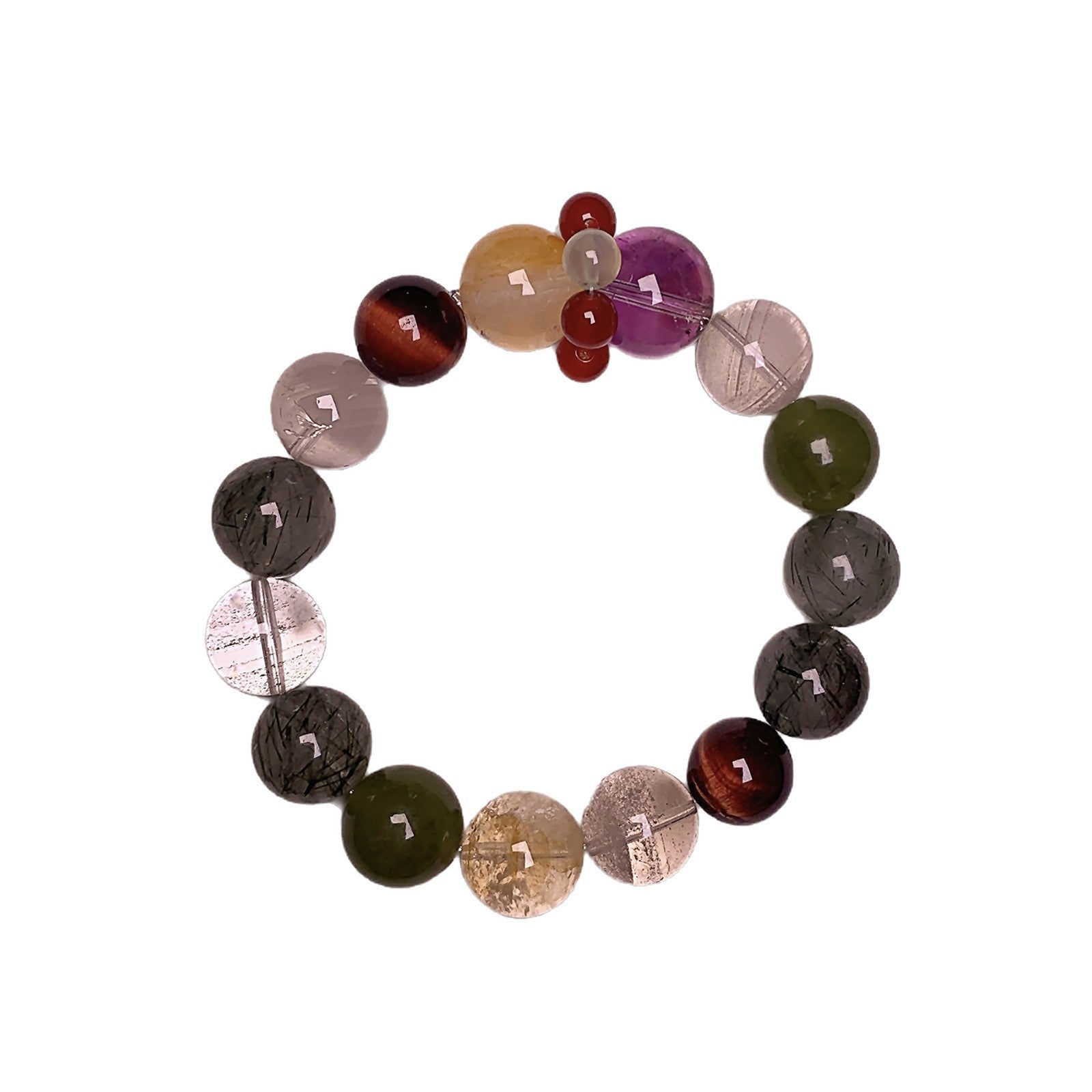 Original natural red tiger eye crystal bracelet Rainbow Color Multi-Gem Bracelet Jewelry Natural Crystal Multi-Gemstone Bracelet