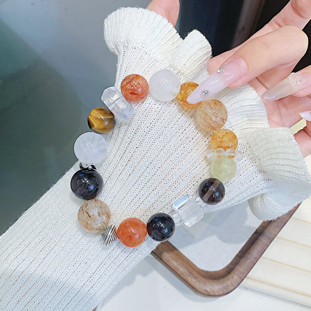 Natural Red Gum Flower Lucky Bracelet for Women Original Design of Fortune Bracelet Factory Wholesale Crystal Bracelet for Street Selling