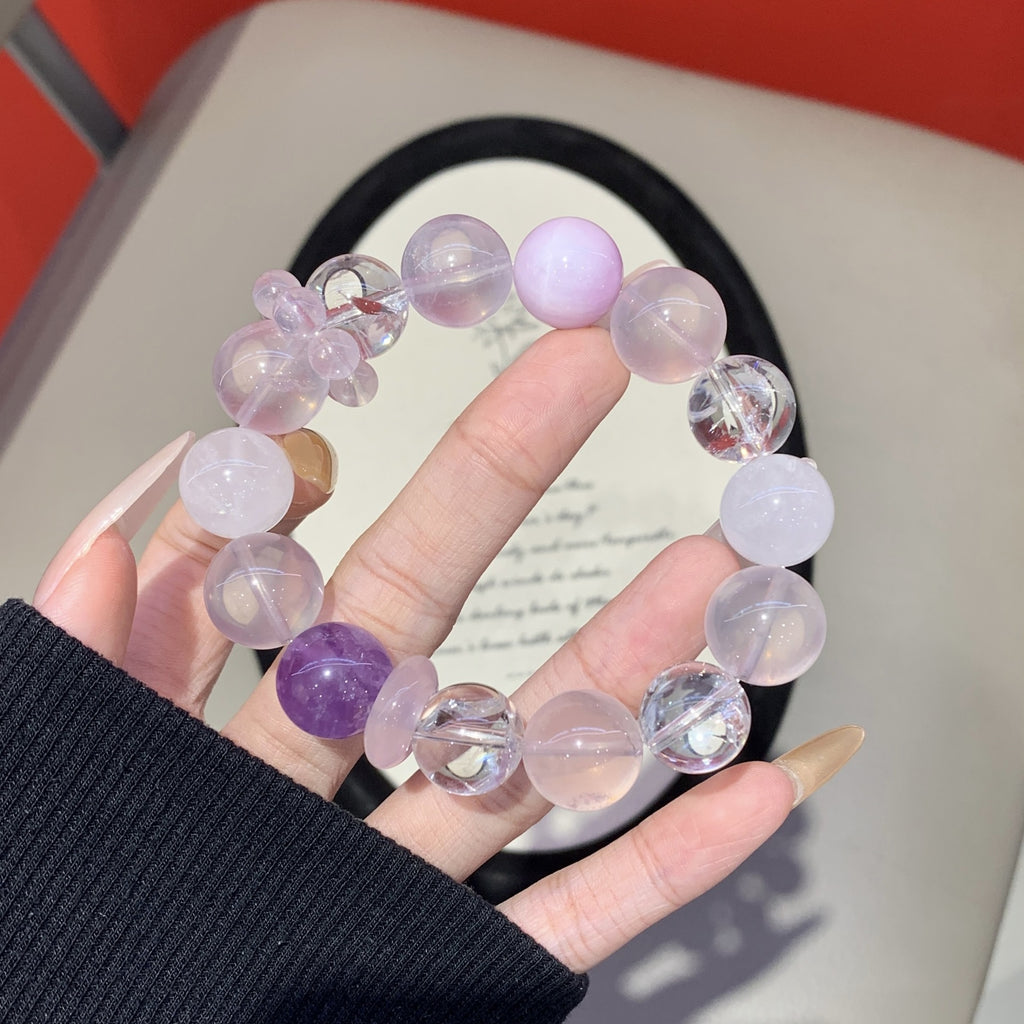Original Design Natural Crystal Large Particle Multi-Gem Bracelet13mm Large Bead Bracelet Manufacturer Direct Wholesale