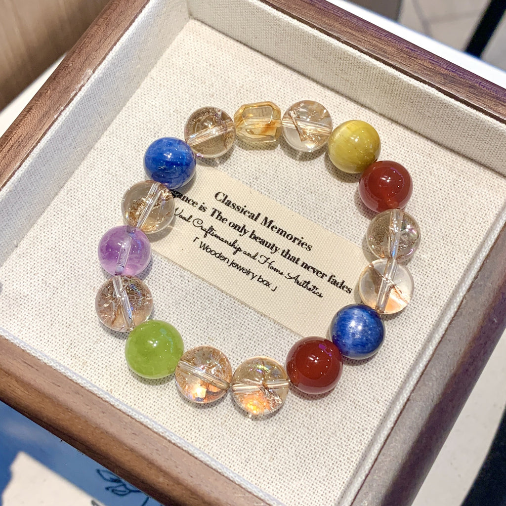 Natural Crystal Multi-Gem Bracelet Xiaohongshu Douyin Fashion Hot-Selling Original High-End Crystal Bracelet Wholesale Supply