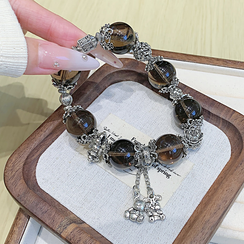 Cross-border New Product Tea Obsidian Bracelet Jewelry Ketang Jewelry Bracelet Factory Light luxury style high-end jewelry bracelet