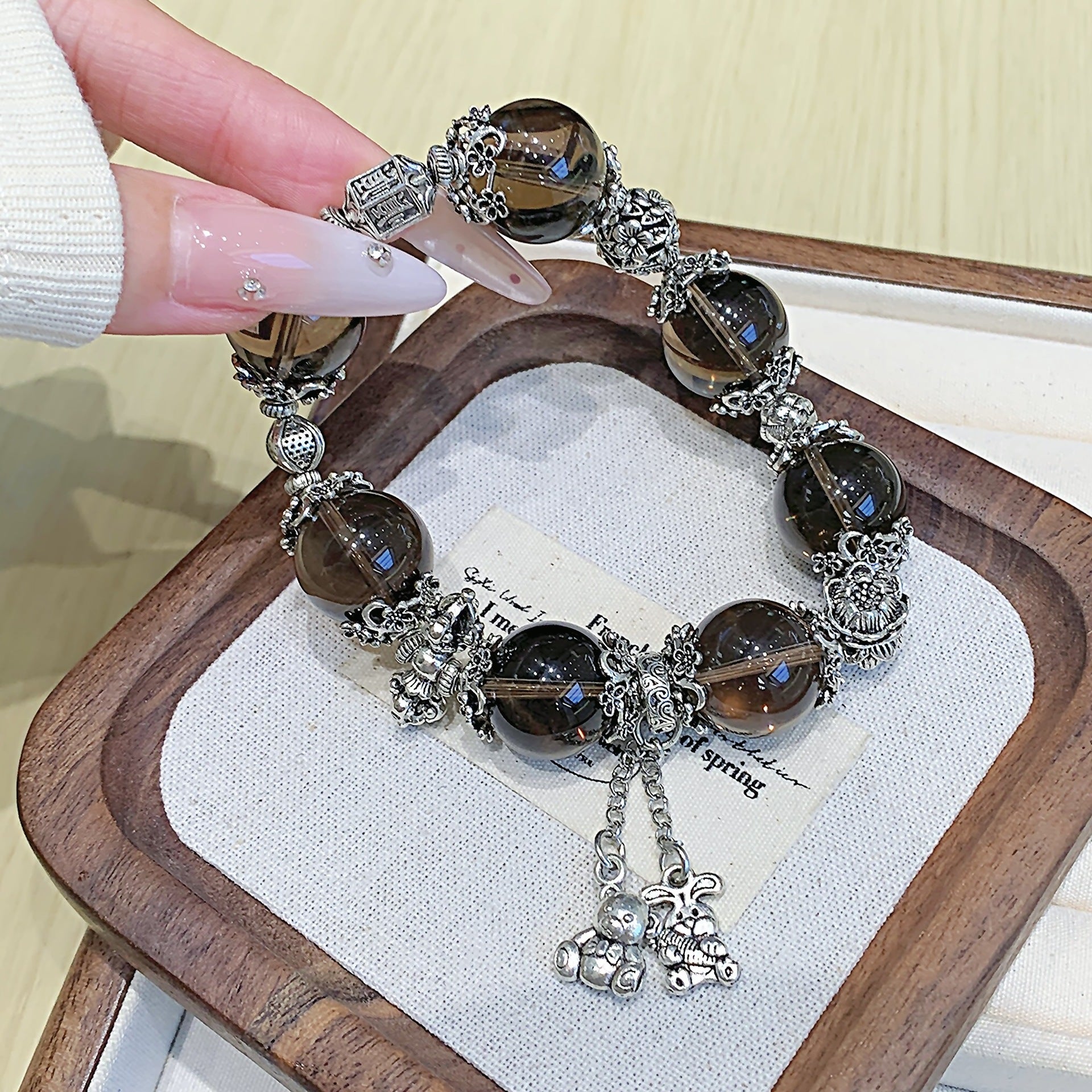 Cross-border New Product Tea Obsidian Bracelet Jewelry Ketang Jewelry Bracelet Factory Light luxury style high-end jewelry bracelet