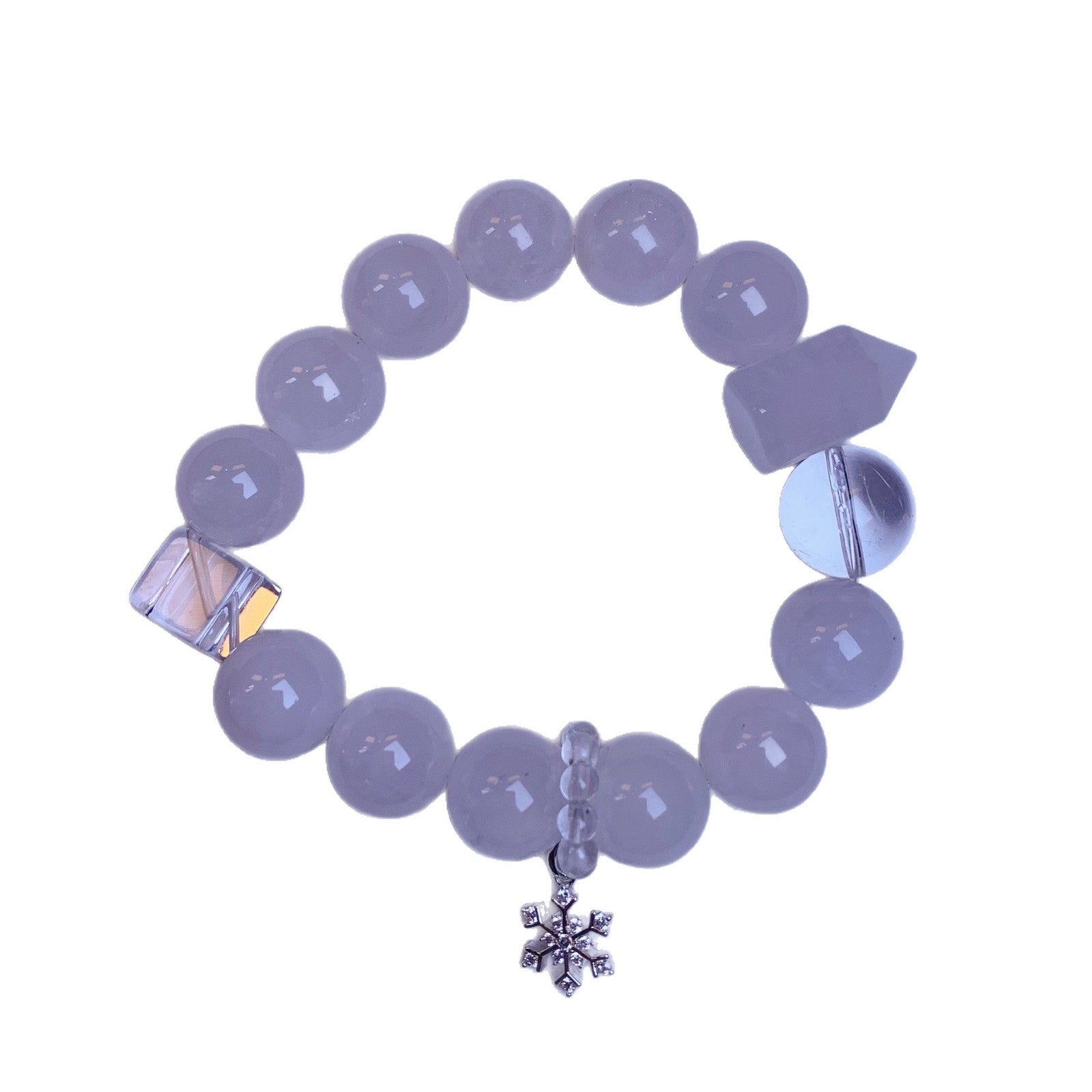 White Ghost Crystal Bracelet Ice Transparent Snowflake White Crystal Niche Light Luxury Fashion Bracelet Xiaohongshu Hot-Selling Bracelet