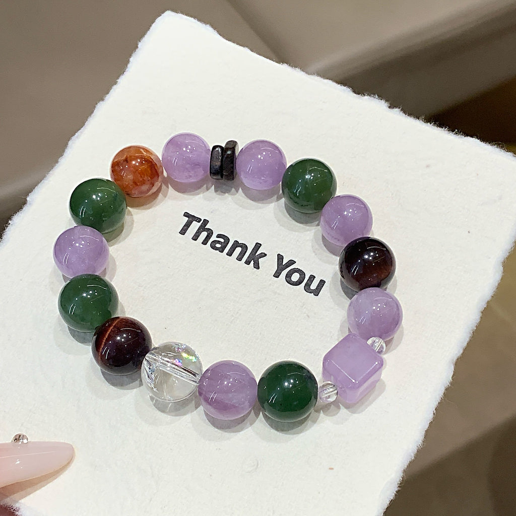 Purple Aura Eastward Nine Purple Fire Natural Crystal Bracelet Fashionable High-End Bracelet Natural Amethyst Bracelet