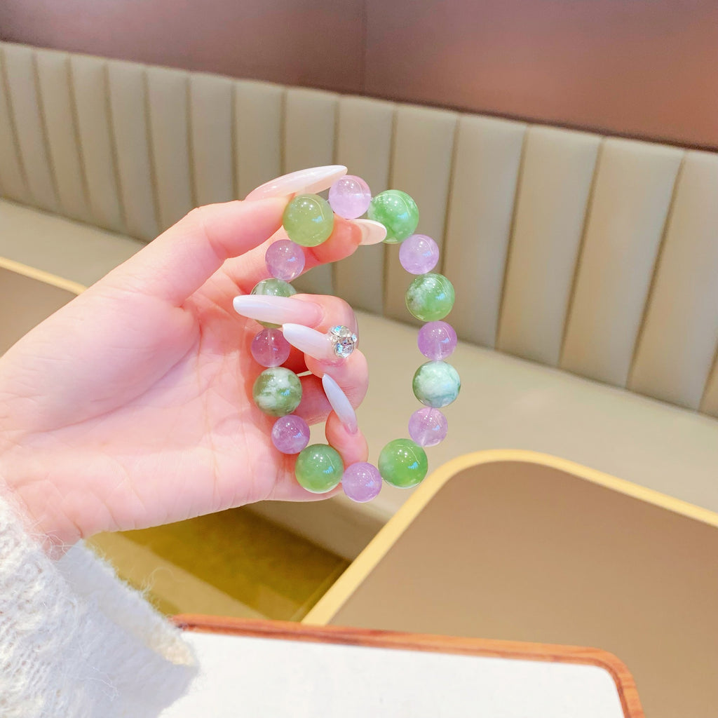 Natural Xiuyan Jade Versatile Bracelet Niche Design Bracelet Hand Jewelry String Xiu Jade Natural Crystal Bracelet Crystal Bracelet