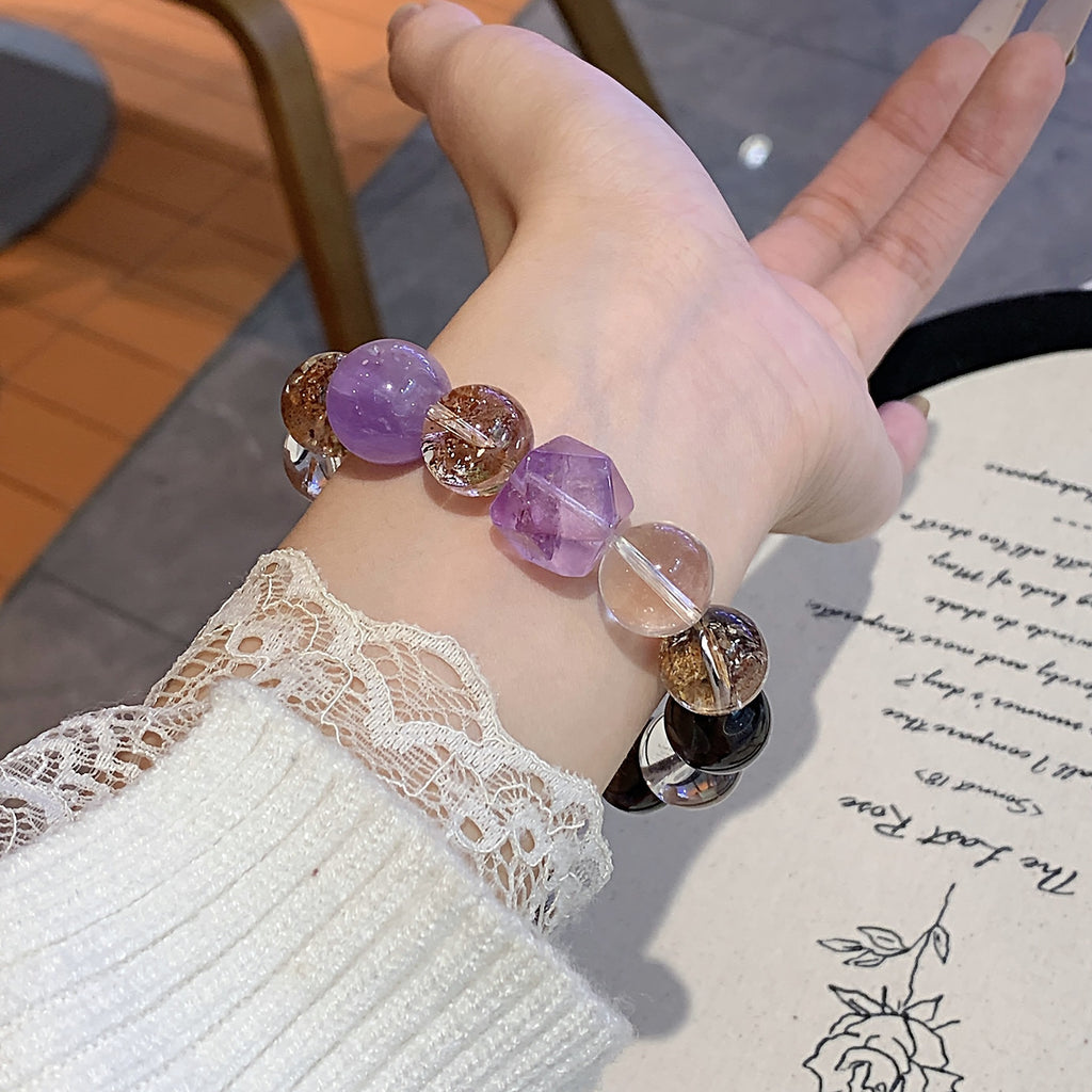 Nine Purple Fire Multi-Treasure Bracelet for Women Natural Amethyst Bracelet Design Gift Accessories New Crystal Bracelet