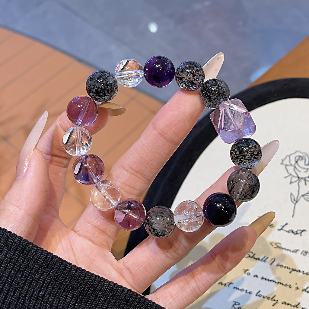Wholesale Design Nine Purple Fire Amethyst Bracelet Energy Crystal for Passing the Graduate Exam Xiaohongshu Wholesale Bracelets