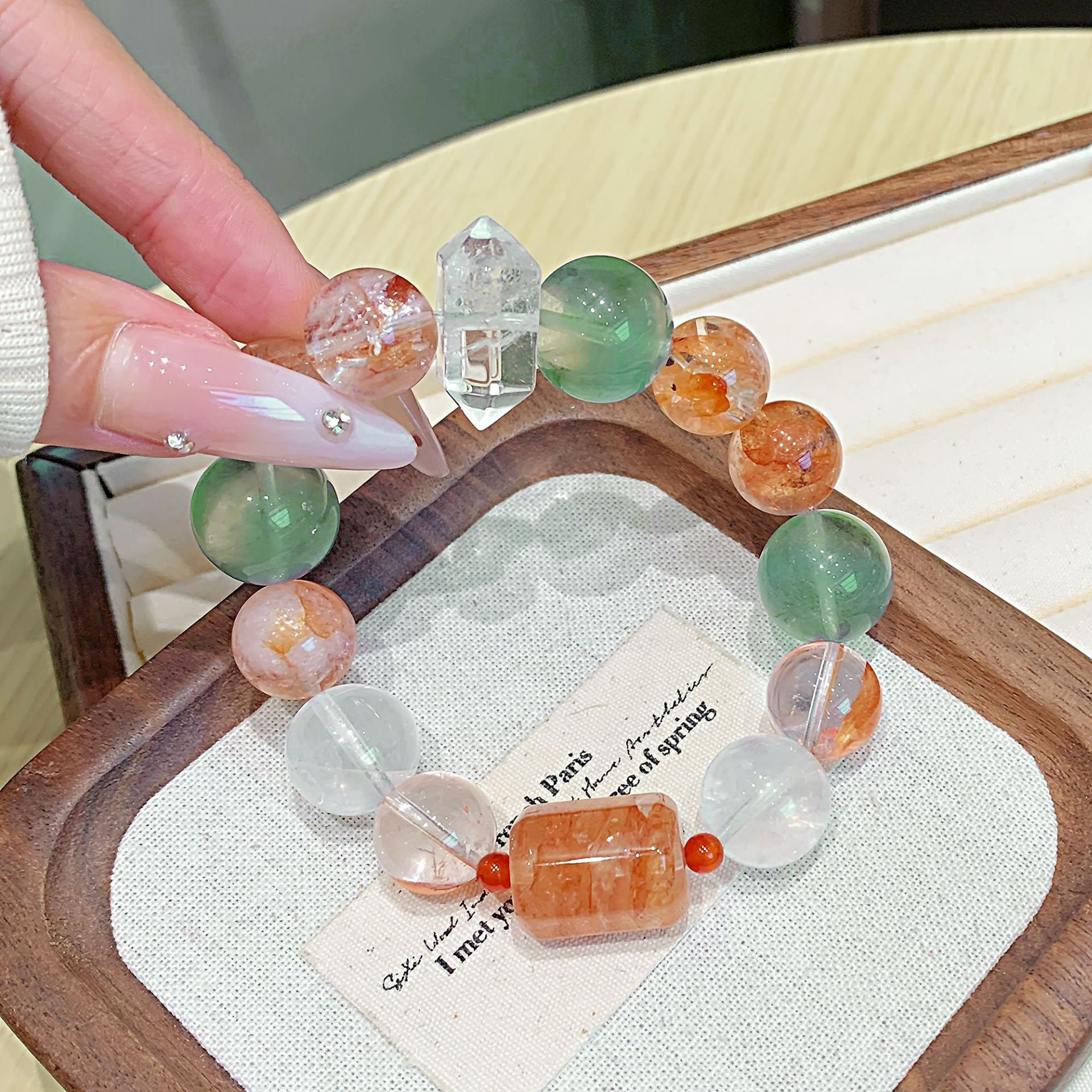 Red Glue Flower Crystal Bracelet diy High-end Bracelet for Women Natural Crystal Bracelet Hot-Selling Jewelry Custom Bracelet