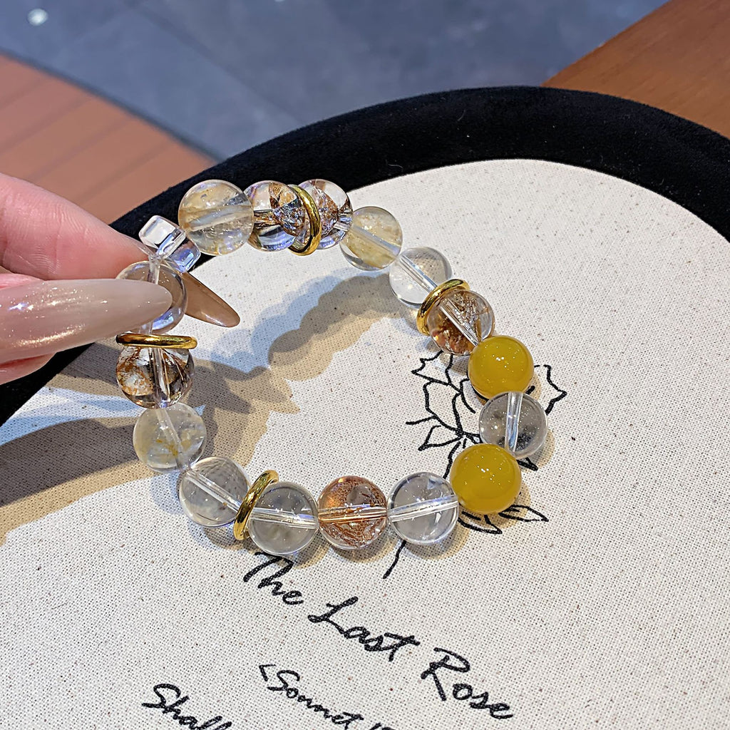 Gold Foil Explosion Series Crystal Hand Jewelry String Fashionable High-End Bracelet Jewelry Original Design Crystal Bracelet