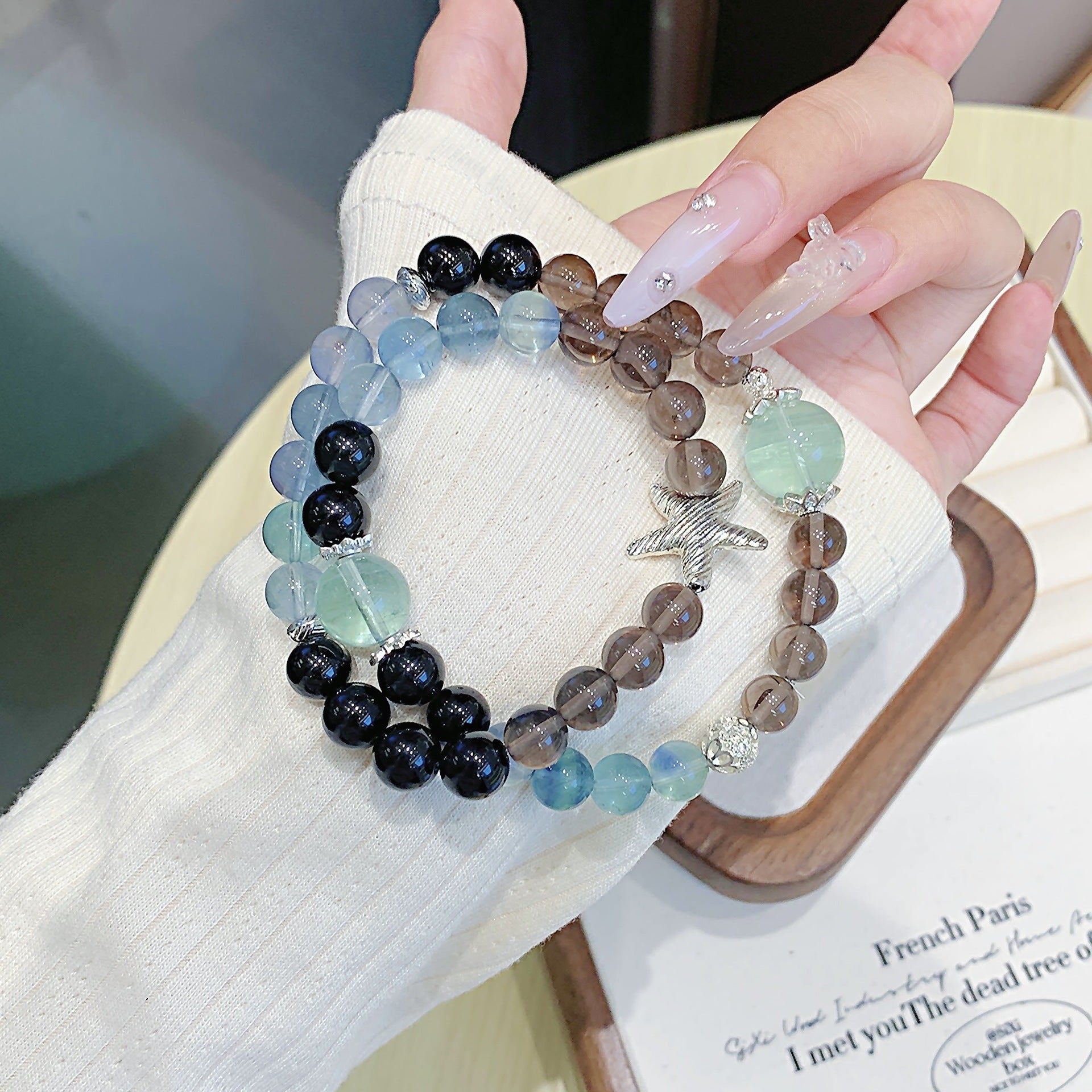 Original Design Blue Green Crystal Bracelet Natural Crystal Bracelet diy Hot-selling Crystal Bracelet Jewelry Crystal Bracelet