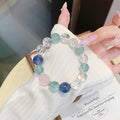 Natural Crystal Bracelet White Crystal Green Fluorite Bracelet Natural Crystal Bracelet Hot-Selling Jewelry Crystal Chain diy