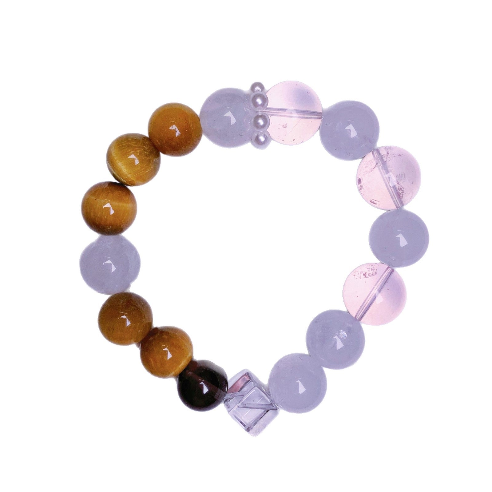 Natural Crystal Lucky Wealth Multi-Gem Bracelet Original Design White Phantom Yellow Tiger Eye Versatile Bracelet Crystal String Wholesale