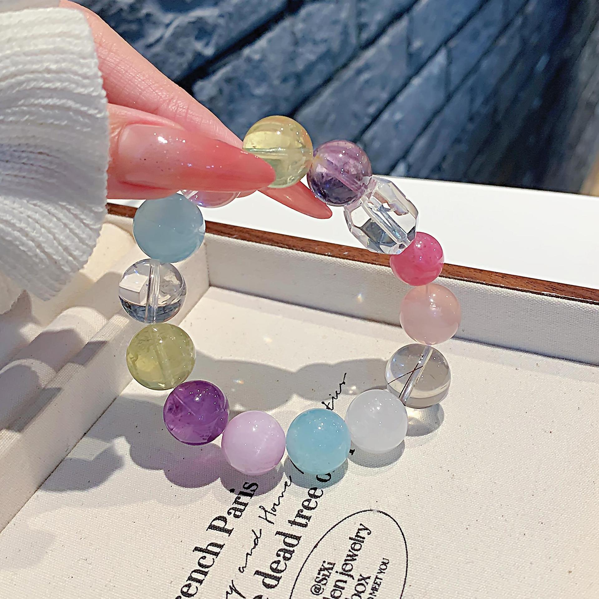 Natural White Crystal Loose Bead Single Bead diy Beaded Bracelet Multi-Gemstone Beads Handmade Accessories Bracelet Crystal Bracelet