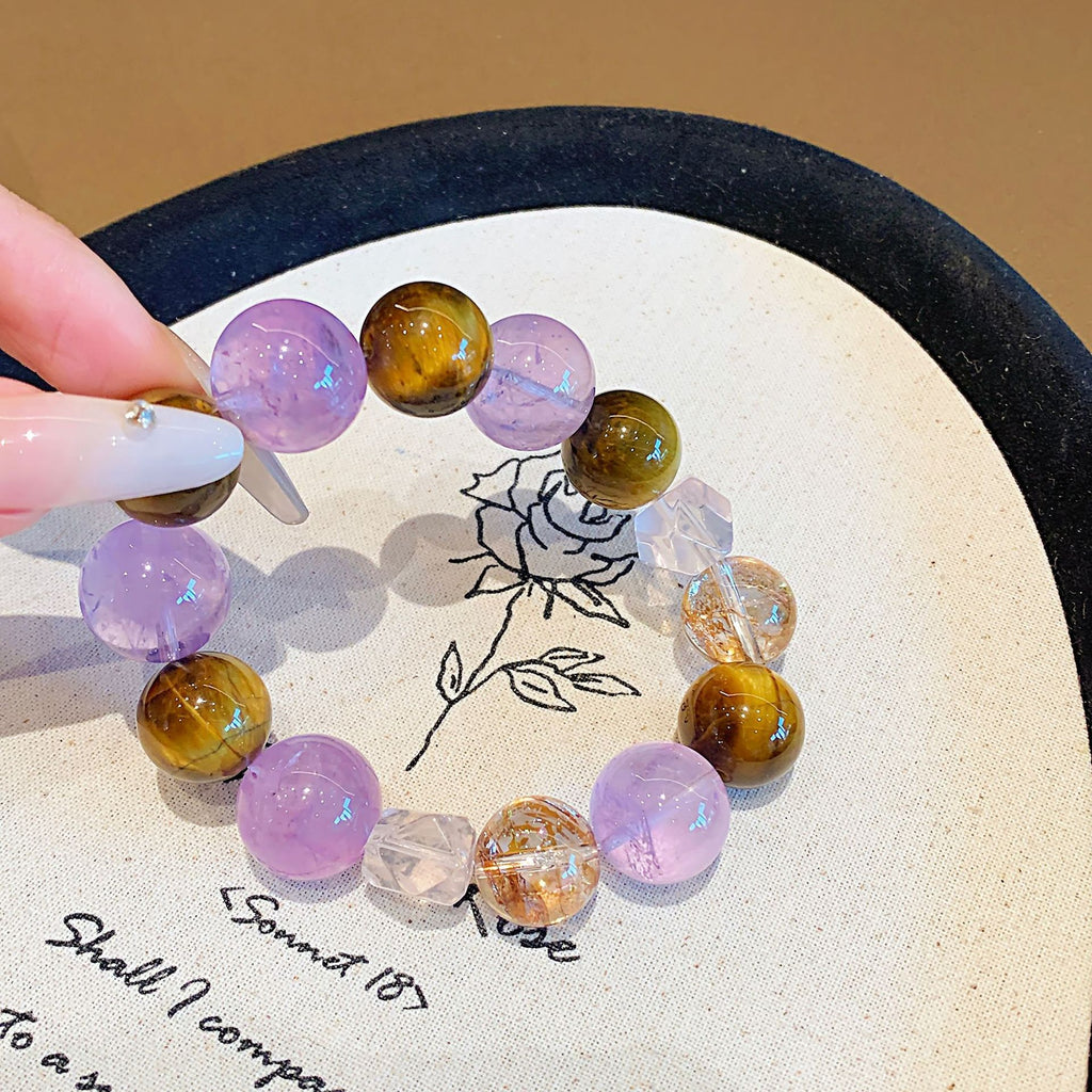 Natural Crystal Original Bracelet Duobao Lucky Crystal Bracelet Dopamine Bracelet Fortune Amethyst Bracelet