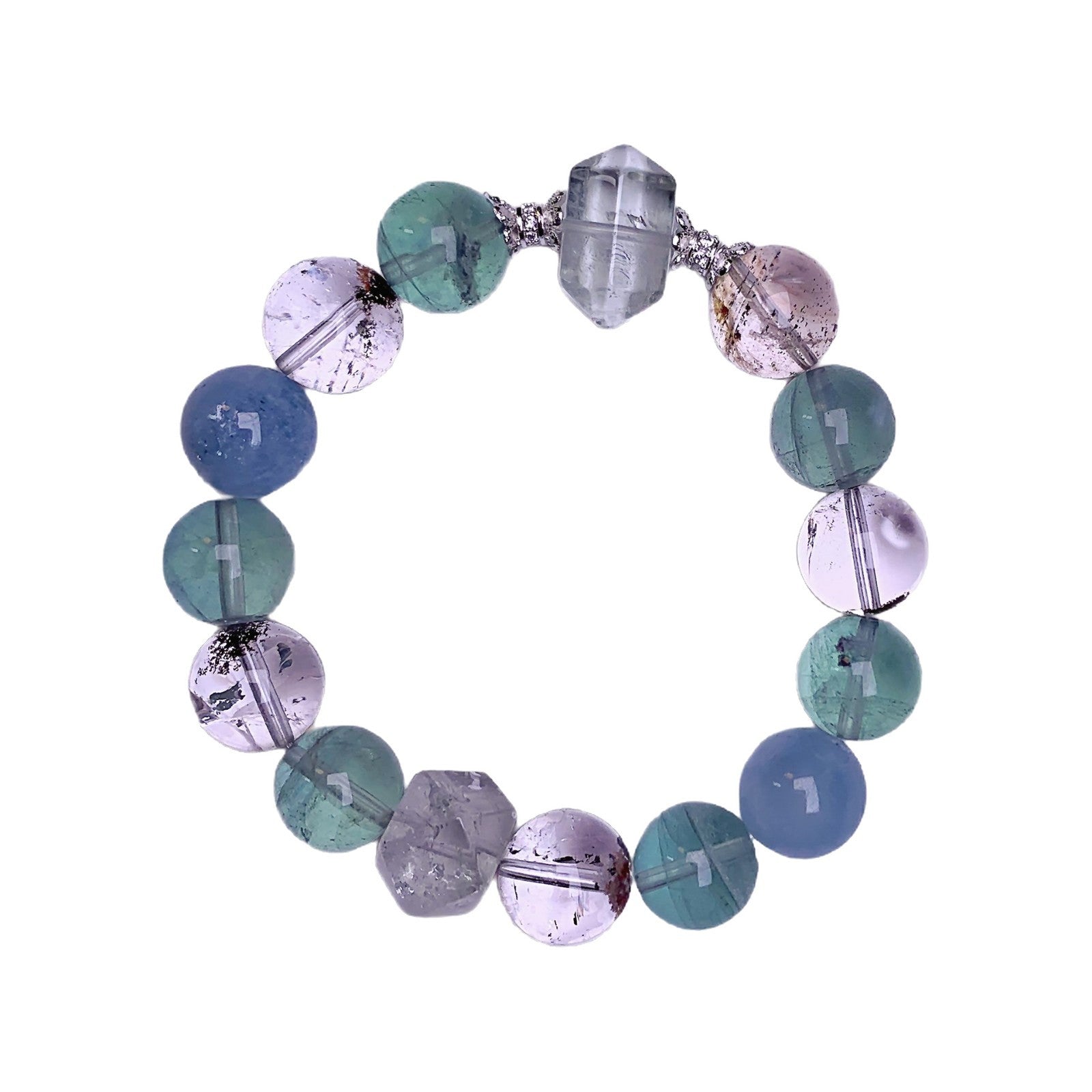 Natural Green Fluorite Crystal Bracelet Simple Niche Design New Single Loop Bracelet Jewelry Multi-Gemstone Crystal Bracelet