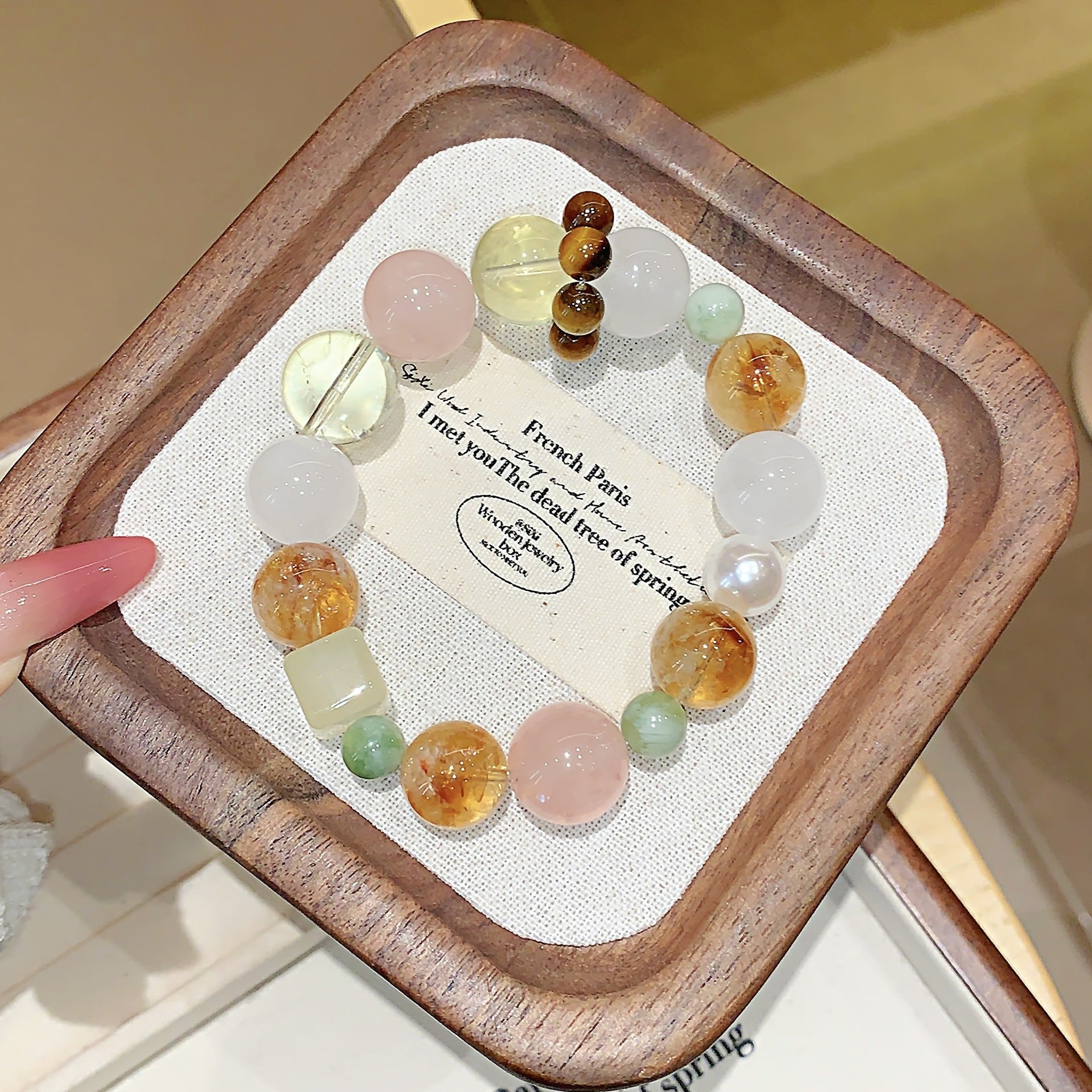 Natural Multi-Gemstone Crystal Bracelet Natural Crystal Bracelet Jewelry White Ghost Bracelet Fashion Original Design