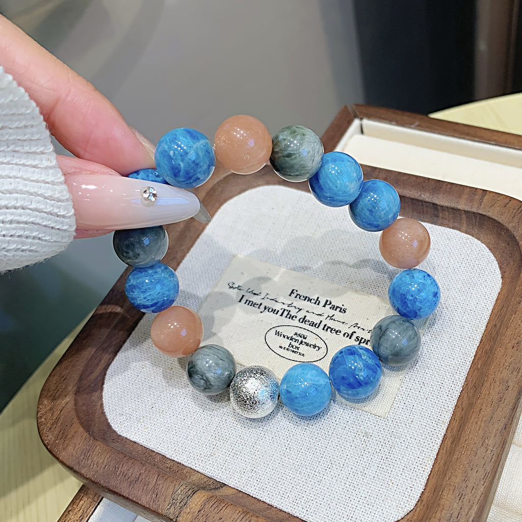 New Chinese Style Retro Sea Grain Stone Bracelet Niche Design Cool Style for Women Exquisite Ancient Style Fashion Crystal Bracelet