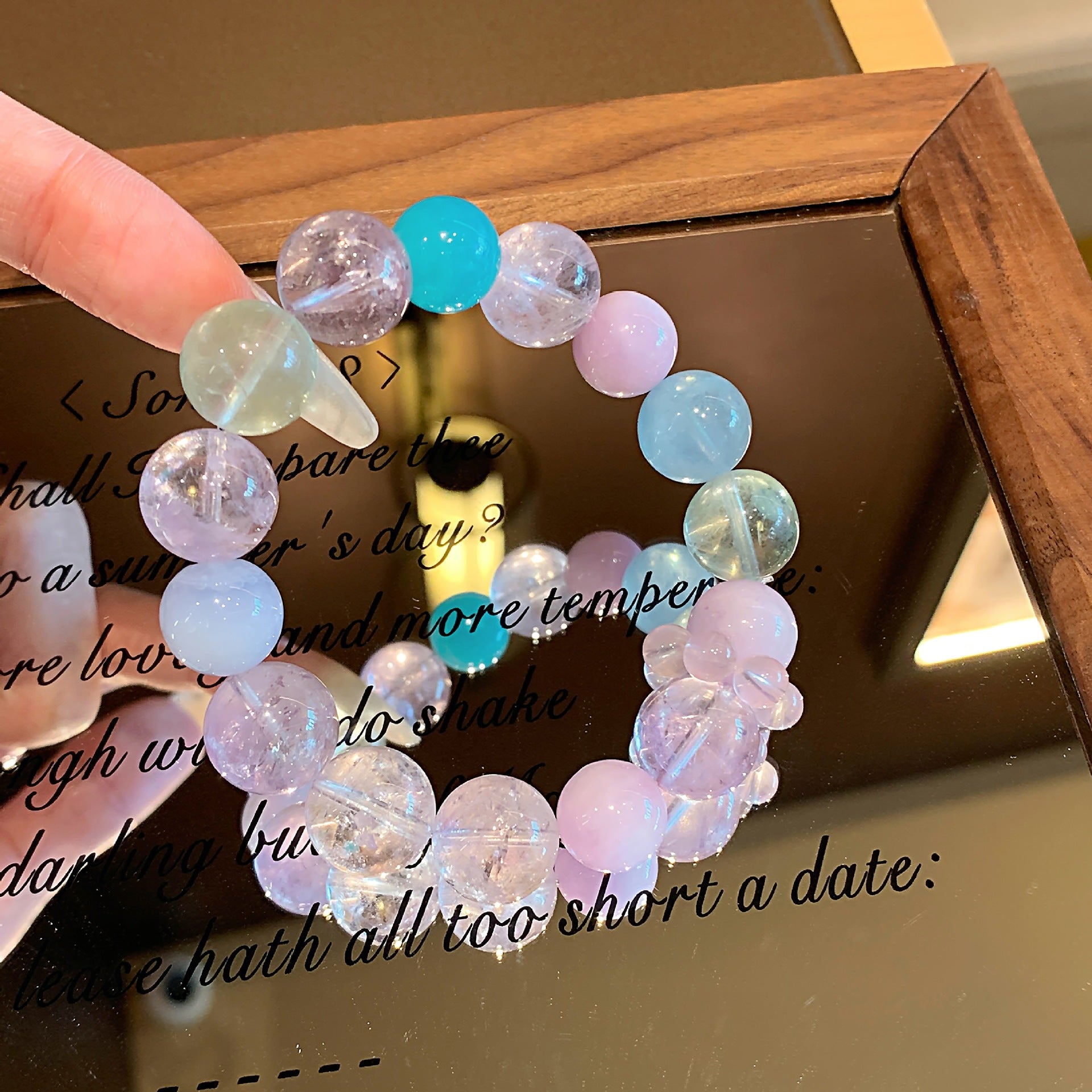 Natural Multi-Treasure New Chinese Style National Trend Lucky Bead Bracelet Fortune-Attracting Fashionable Versatile Natural Amethyst Bracelet