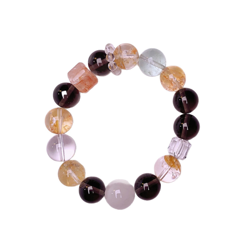 Natural Crystal Bracelet Jewelry Original Design Multi-Gem Crystal Bracelet with a Sense of Sophistication Yellow Gum Flower Bracelet Crystal