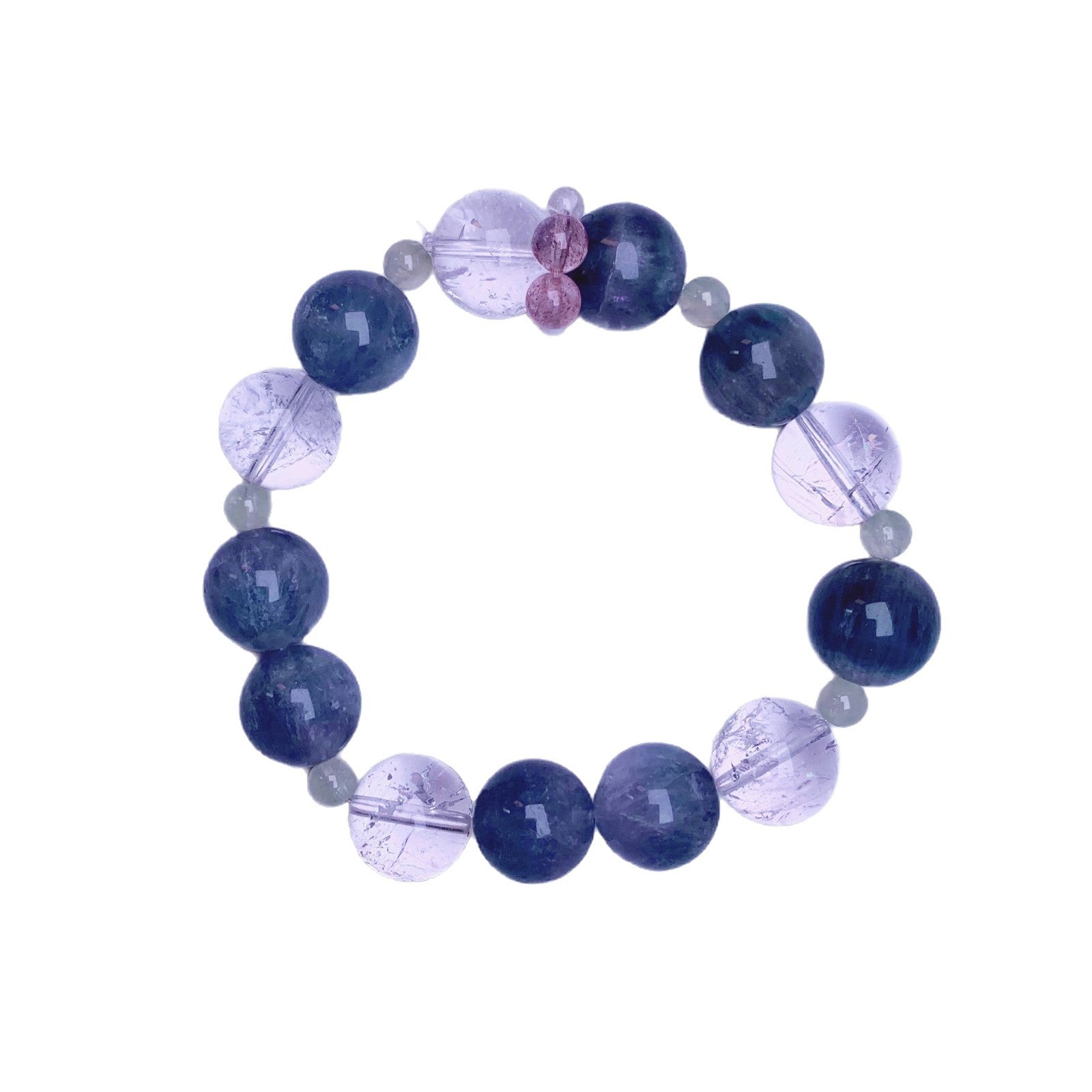 2025Autumn New Multi-Gem Bracelet Pure Body White Crystal Blue Green Crystal Beaded Bracelet for Women Blue-green Crystal Strand