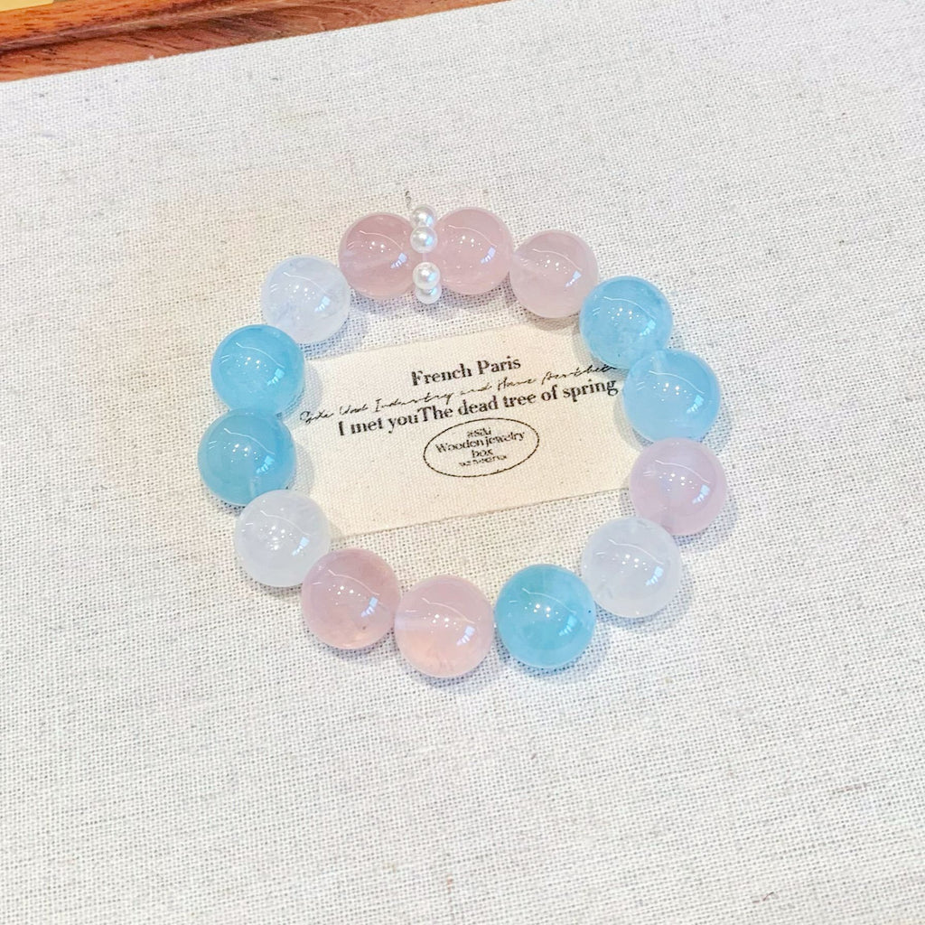 Natural Crystal Multi-Gem Bracelet Aquamarine Pink Crystal White Ghost Original Design Bracelet Manufacturer Wholesale Bracelets