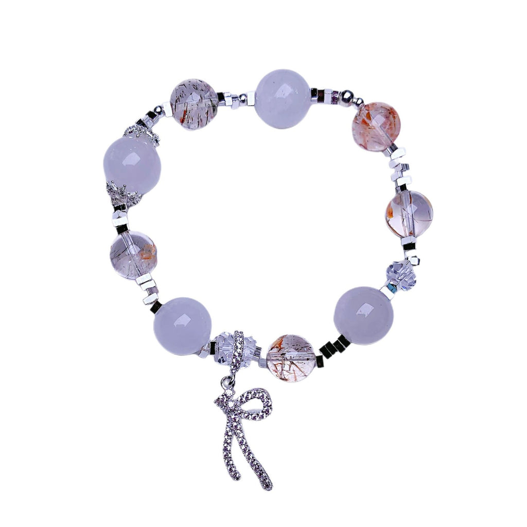 Natural Thousand Layer White Phantom Bracelet White Ghost Bracelet Round Beads DIY Fashionable and Simple Jewelry Wholesale Crystal Beads