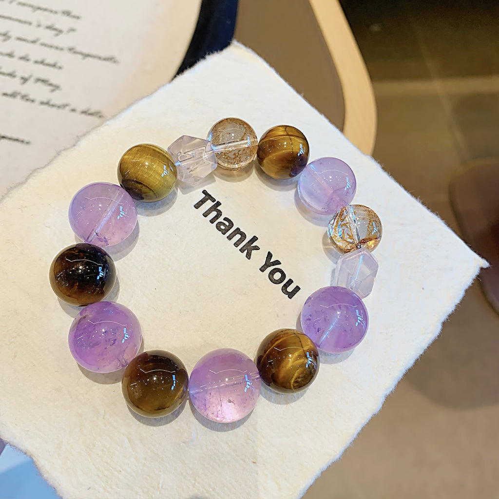 Natural Crystal Original Bracelet Duobao Lucky Crystal Bracelet Dopamine Bracelet Fortune Amethyst Bracelet