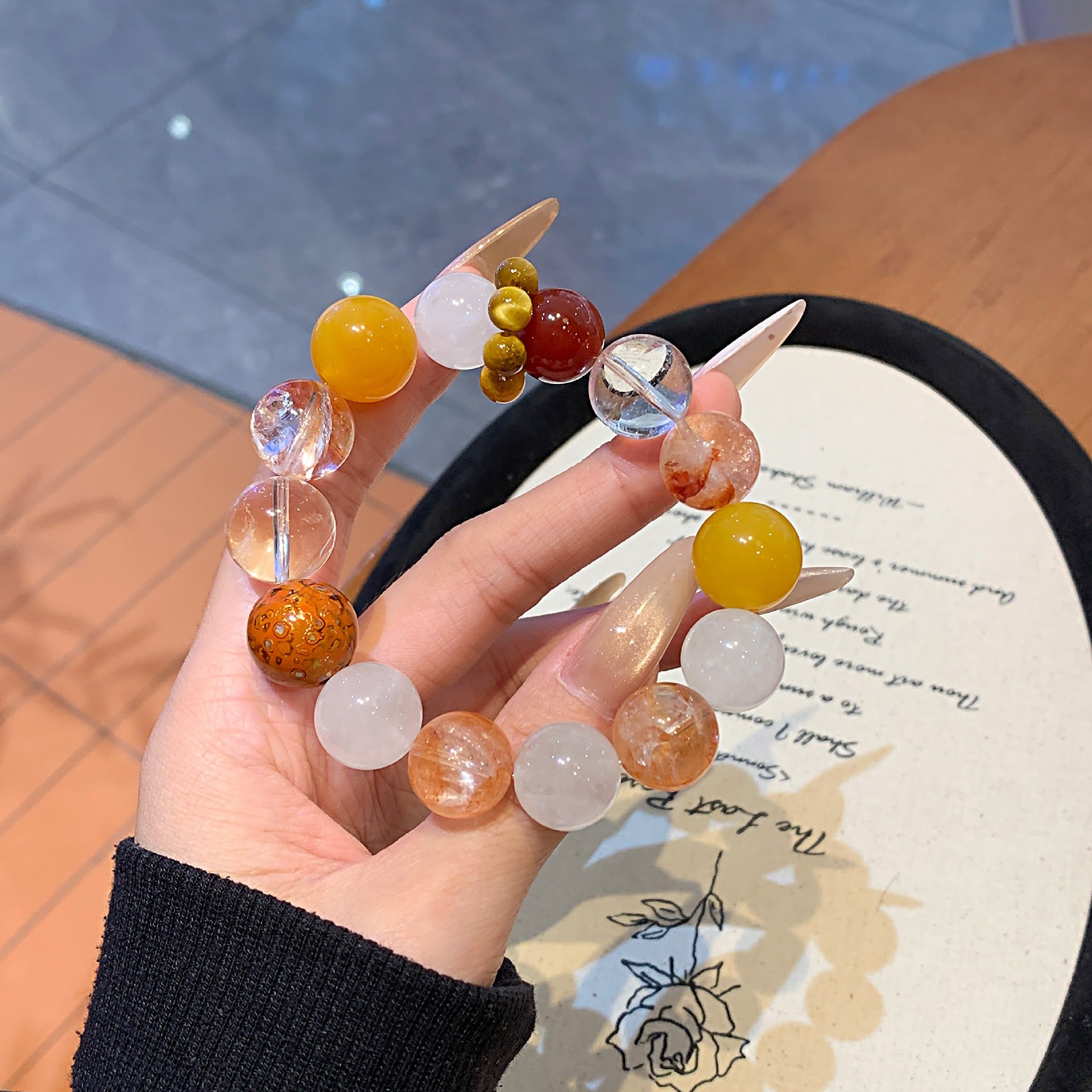 Original Natural Red Gum Flower Bracelet Natural Crystal Bracelet Original Design Jewelry Natural Crystal Bracelet Wholesale