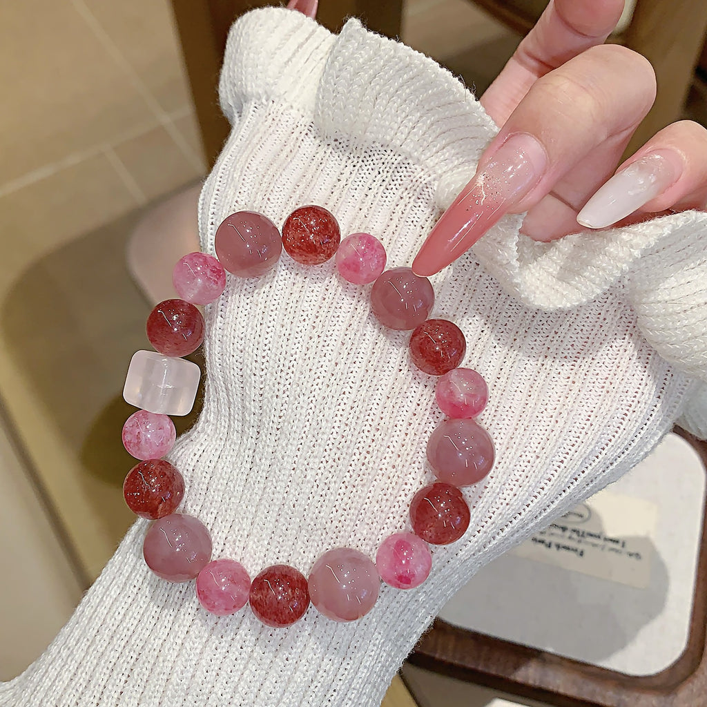 Natural Crystal Bracelet Jewelry diy Natural Crystal Bracelet Hot-Selling Bracelet Jewelry Strawberry Crystal Bracelet