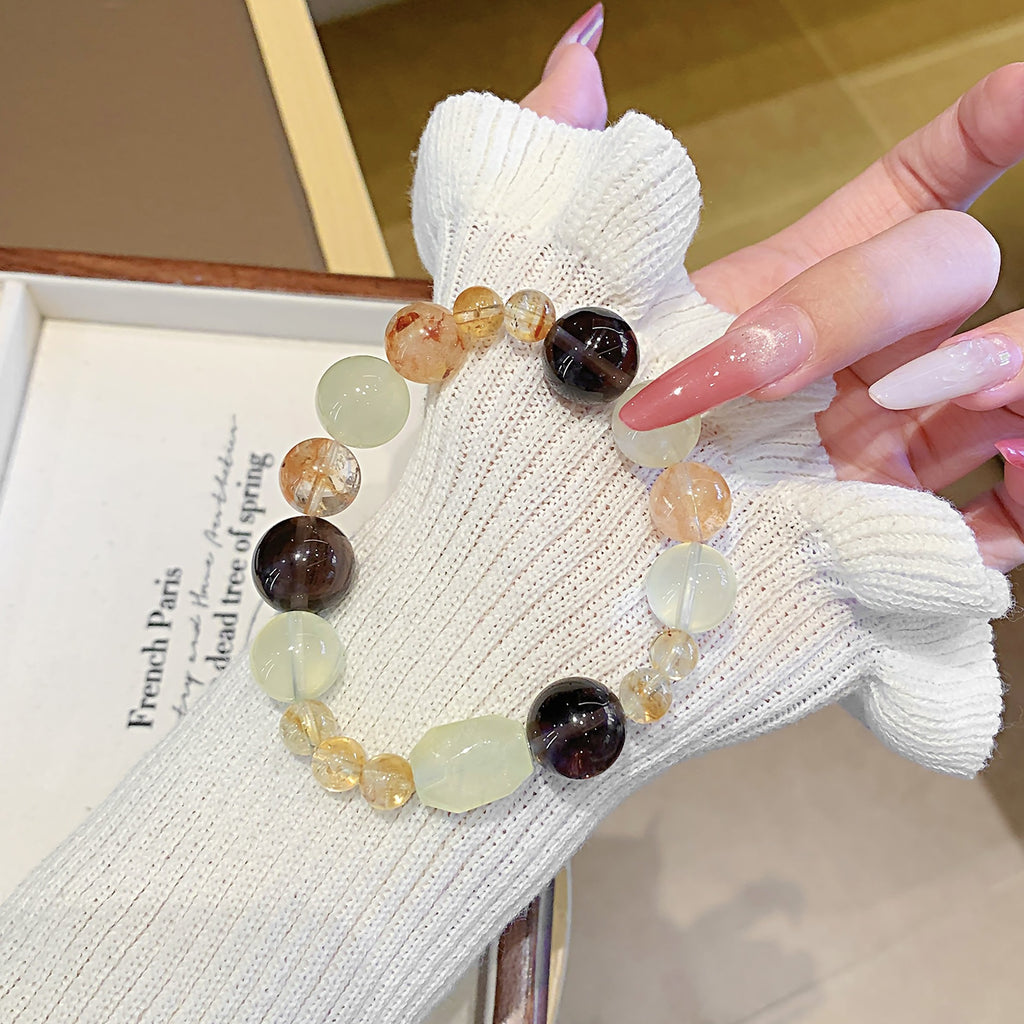 Natural Multi-Gemstone Crystal Bracelet Original niche design high-end gift jewelry Lemon Crystal Bracelet