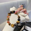 Natural Yellow Tiger Eye Bracelet Women's Light Luxury Niche Design Crystal Bracelet Gift for Best Friend Crystal Chain