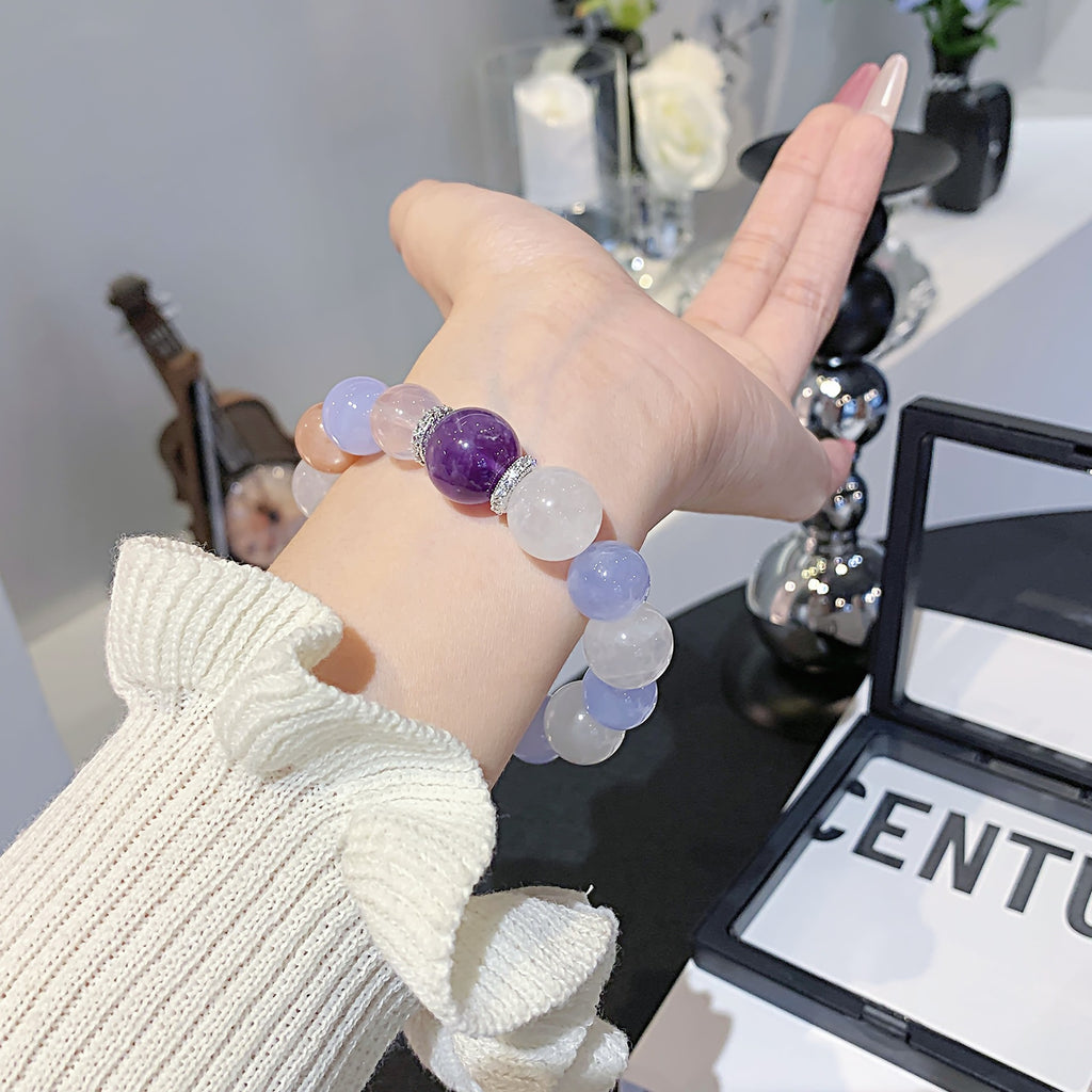 Natural Crystal Jewelry Strand Hot-selling Crystal Bracelet Wholesale Niche Light Luxury Bracelet diy Blue Veined Agate Bracelet