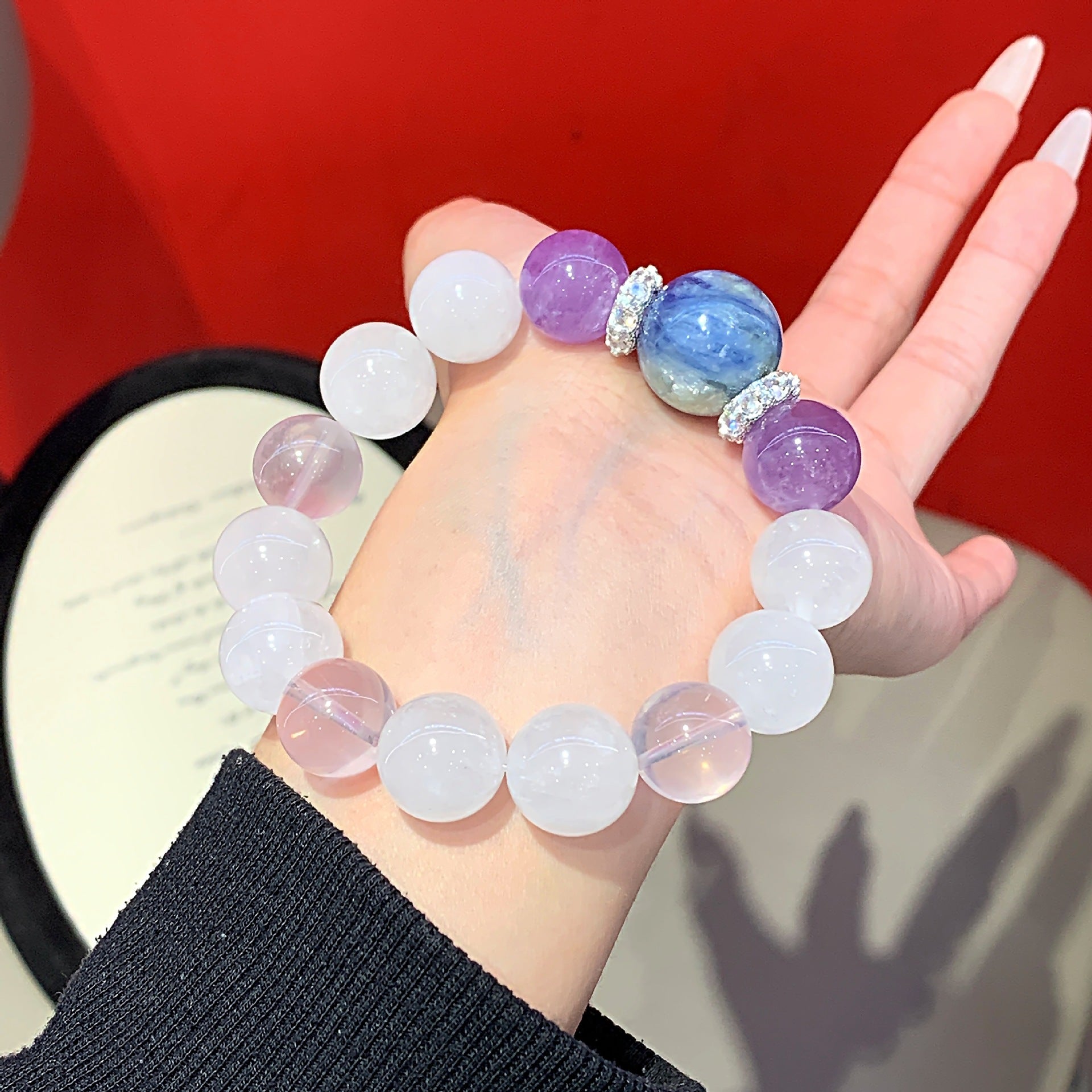 Natural Crystal Jewelry Strand Hot-selling Crystal Bracelet Wholesale Niche Luxury Bracelet White Ghost Crystal Bracelet