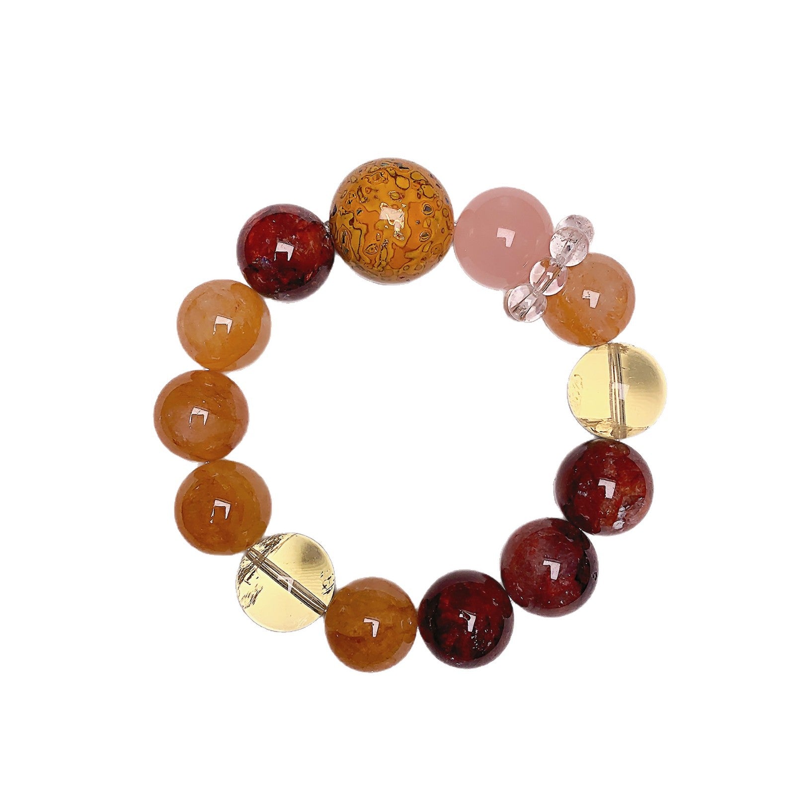 【Red Gum Flower】Natural Crystal Bracelet Hand Jewelry Beaded Crystal Bracelet Light Luxury High-end Feel Bracelet for Women