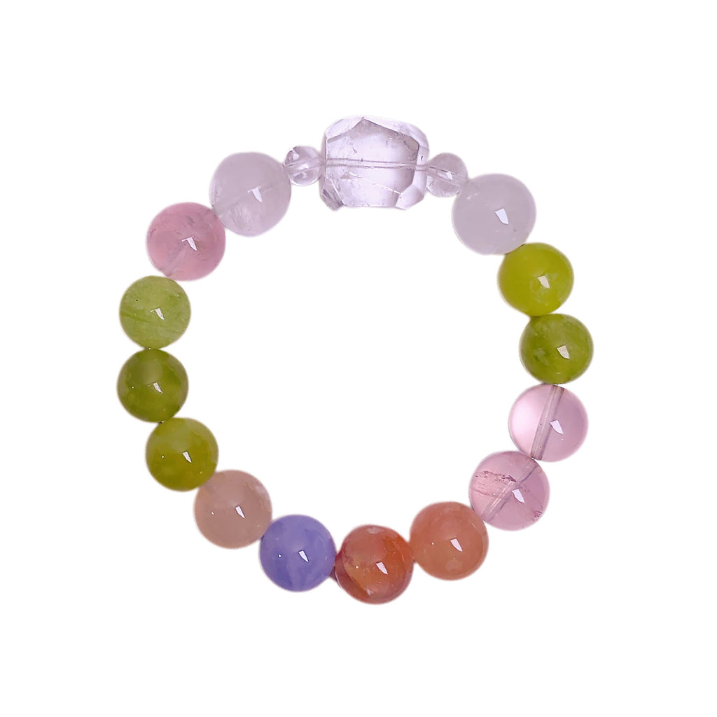 Natural Xiuyan Single Circle Dopamine Bracelet White Crystal Bracelet for Female Best Friend, Fresh Style Night Market Stall Crystal Beads