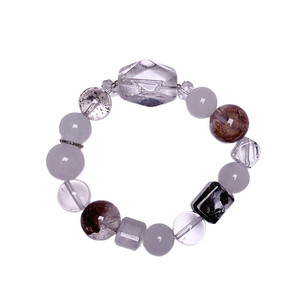 Natural Crystal Hand Jewelry String White Ghost Women's Light Luxury Fashion Versatile Niche High-End Bracelet Crystal Bracelet