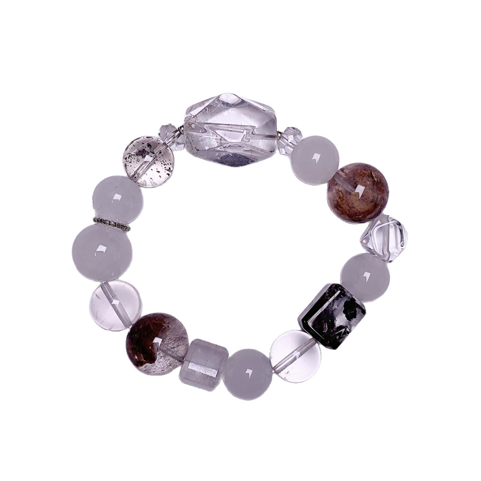 Natural Crystal Hand Jewelry String White Ghost Women's Light Luxury Fashion Versatile Niche High-End Bracelet Crystal Bracelet