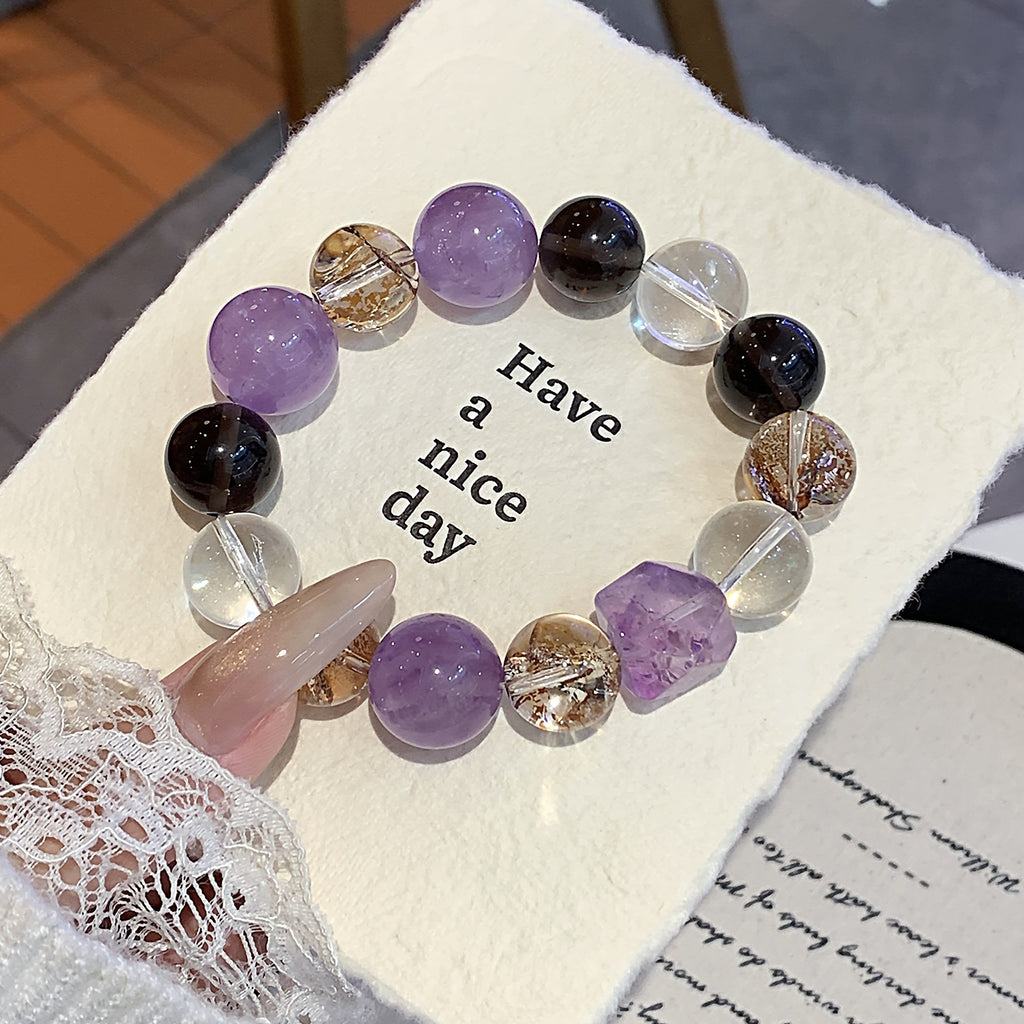 Nine Purple Fire Multi-Treasure Bracelet for Women Natural Amethyst Bracelet Design Gift Accessories New Crystal Bracelet