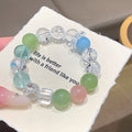 Natural Aquamarine Multi-Gem Bracelet Hot-Selling Jewelry White Crystal Bracelet Design Green Fluorite Bracelet Gift