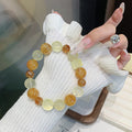 Natural Crystal Bracelet Jewelry Yellow Gum Flower Multi-Gem Crystal Strand Original Design Light Luxury Bracelet Crystal Bracelet