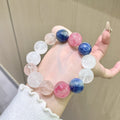 Macaron Color Series Pink Crystal with Pink Assai Milk White Crystal DIY Simple and Versatile Hand Jewelry String Crystal Bracelet