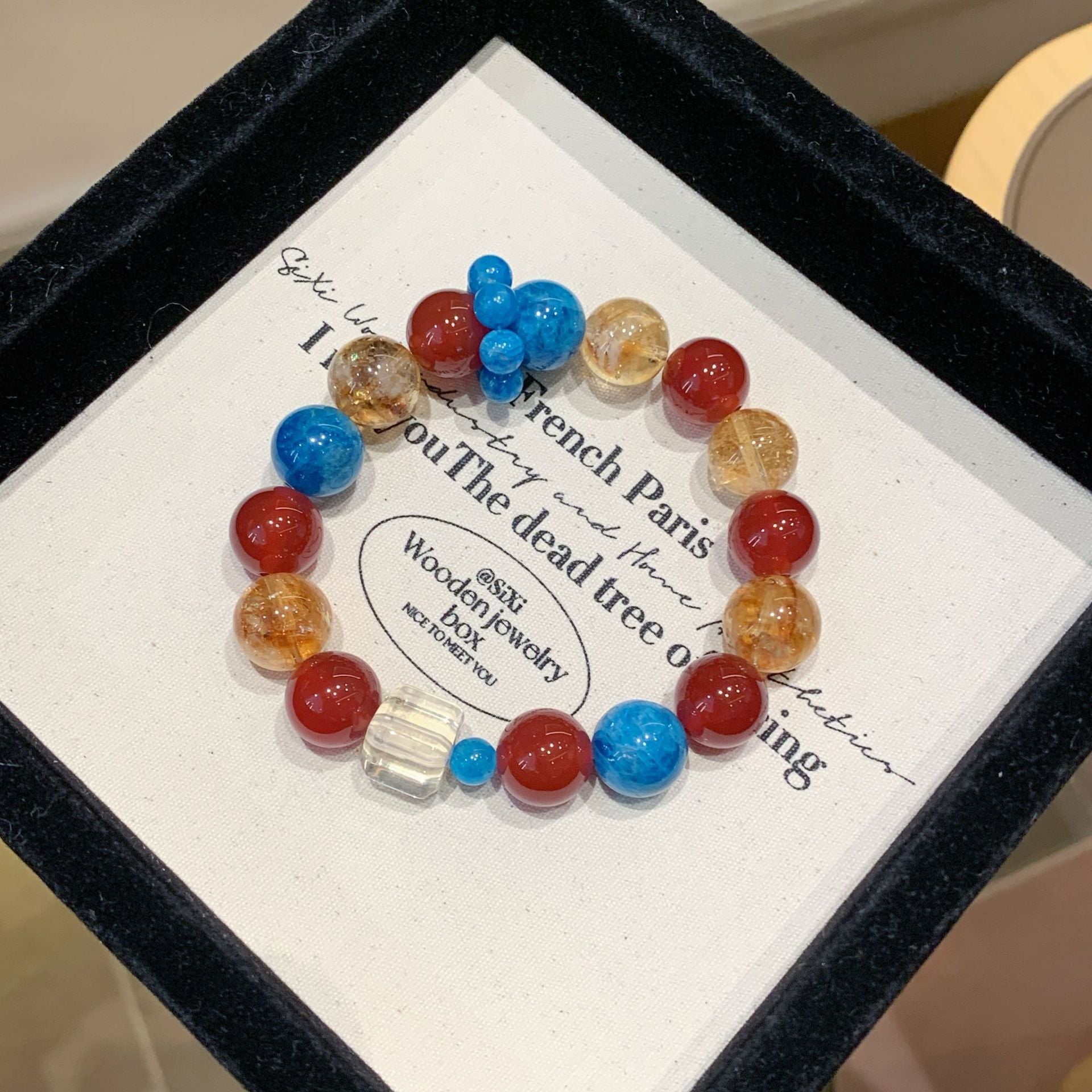 Red Agate Natural Crystal Bracelet Seven Color Series High-end Jewelry Multi-Treasure Crystal Chain Crystal Bracelet