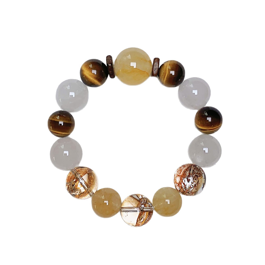 Natural Crystal Bracelet Jewelry Wholesale Original Design Crystal Bracelet with a Sense of Sophistication Yellow Tiger Eye Bracelet Crystal