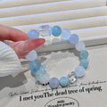 Natural Aquamarine Bracelet White Ghost Women's Single Circle diy Bracelet Gift for Best Friend's Birthday Jewelry Bracelet
