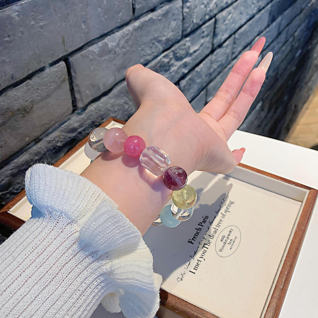 Natural White Crystal Loose Bead Single Bead diy Beaded Bracelet Multi-Gemstone Beads Handmade Accessories Bracelet Crystal Bracelet