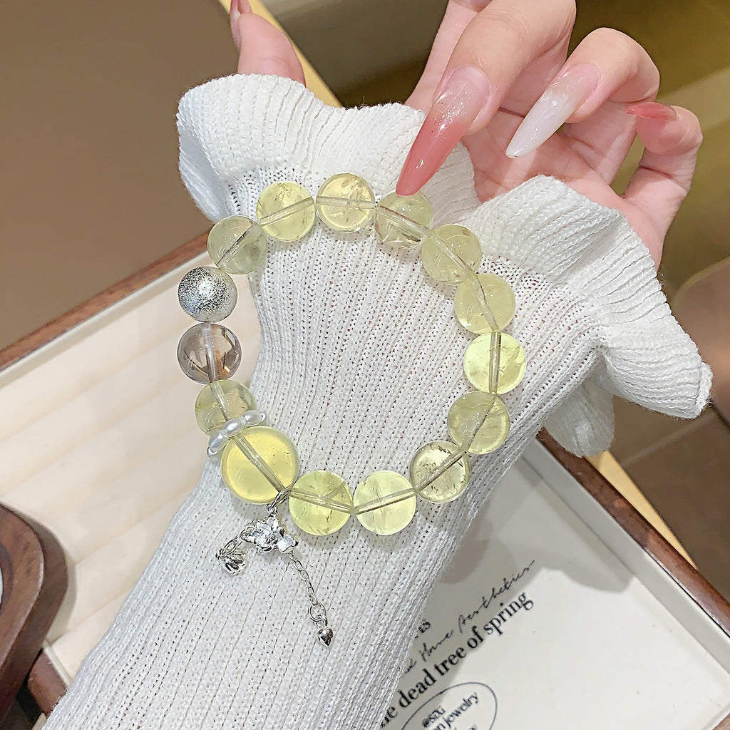Autumn New Natural Crystal Bracelet High-end Design Xiaohongshu Hot-selling Bracelet Lemon Crystal Bracelet