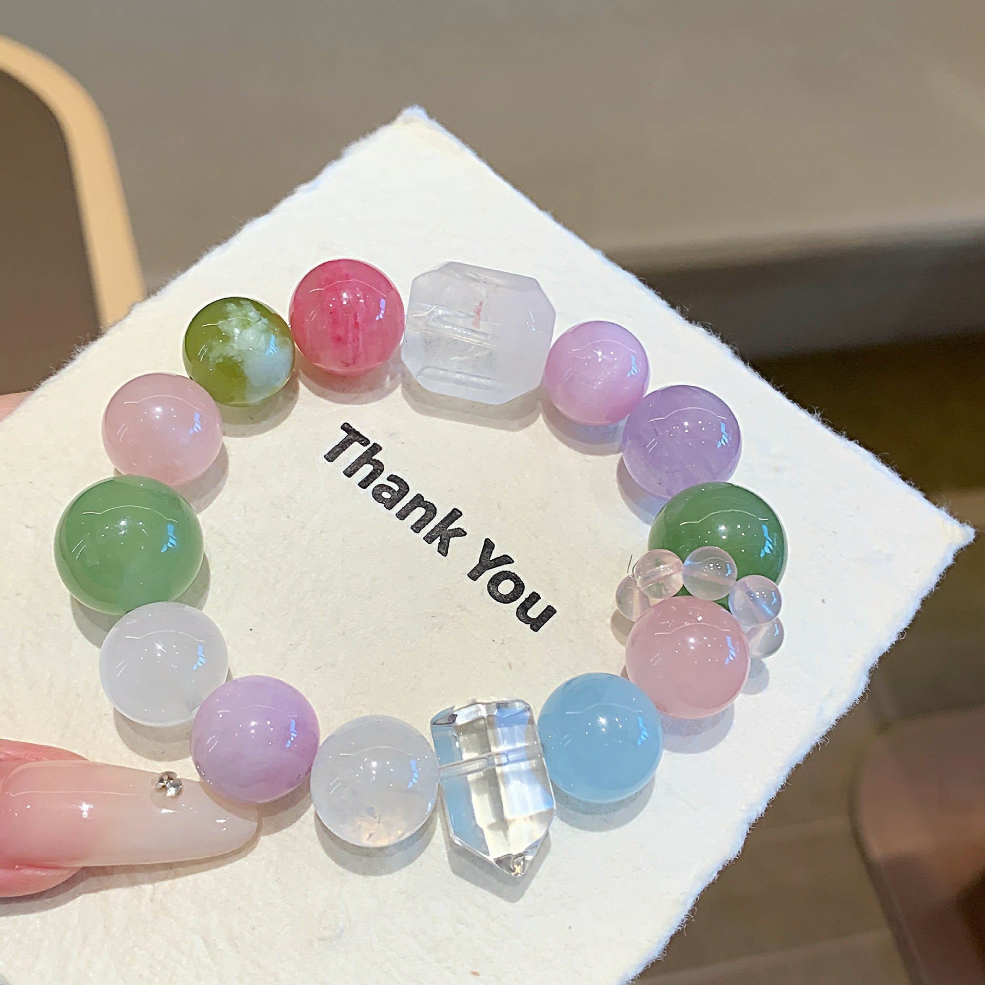 Natural Rainbow Multi-Gemstone Crystal Bracelet Aquamarine Xiu Jade Citrine Rose Quartz Amethyst Bracelet Crystal Bracelet