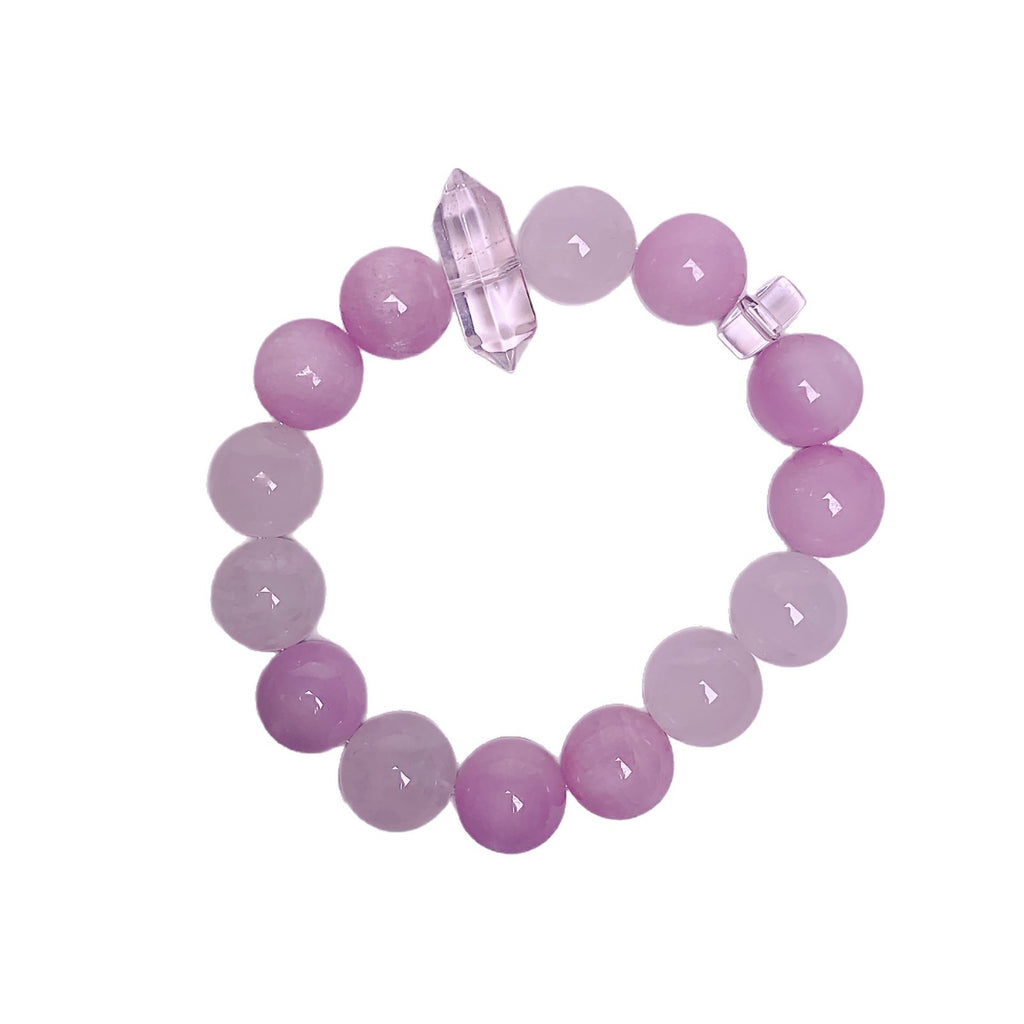 Natural Kunzite with White Phantom Stone Bracelet White Crystal Travel Original Edition Natural White Phantom Crystal Bracelet