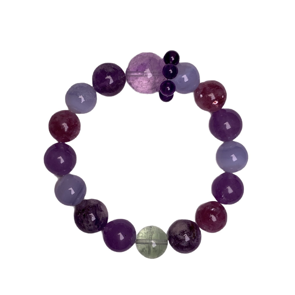 Macaron Crystal Round Bead Multi-Gem Bracelet Women's Hand Jewelry Accessories Fresh Bracelet Design Amethyst Bracelet