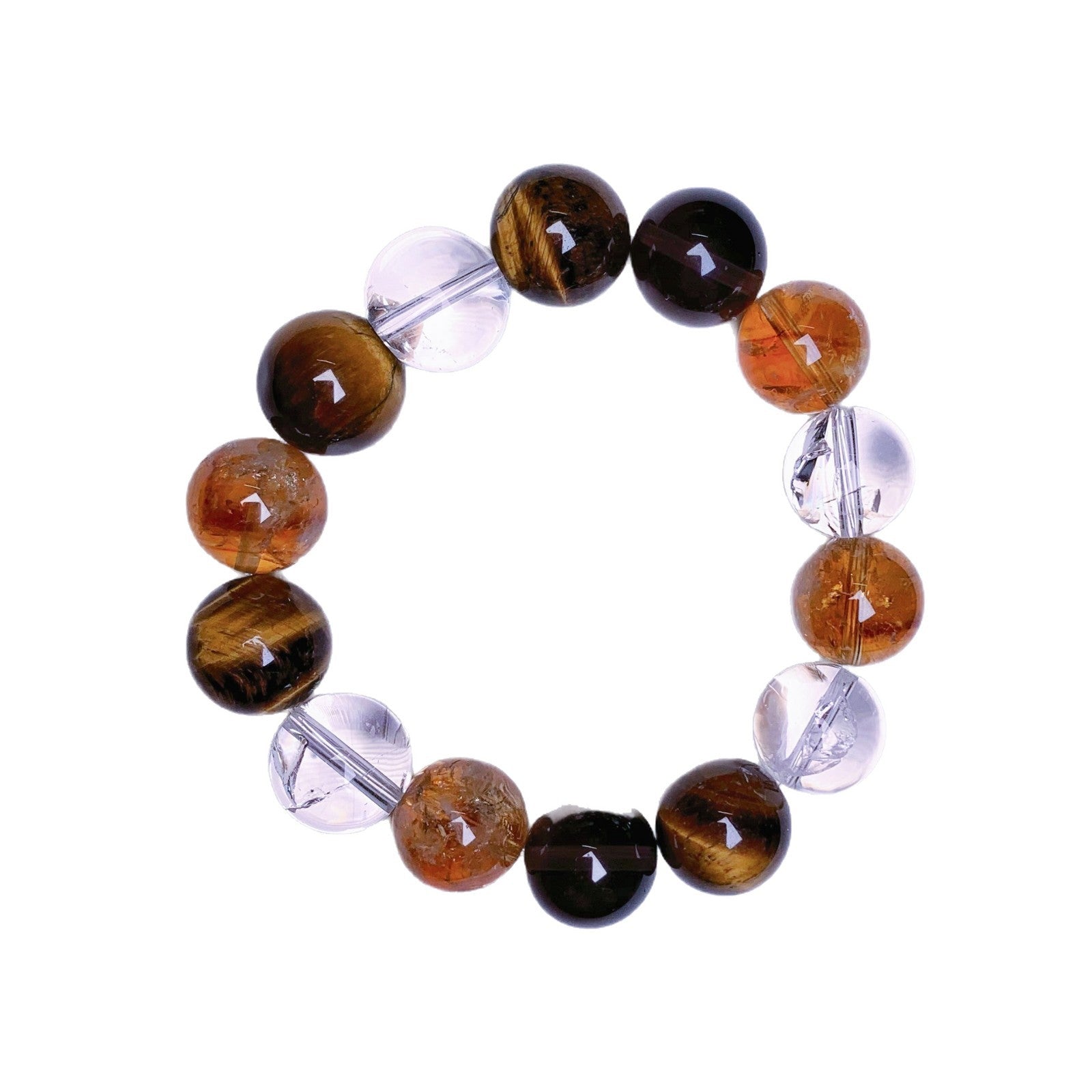 Rich Day Violent Yellow Tiger Eye Bracelet Natural Yellow Pagoda Crystal Yellow Asai Seven Birthday Gifts for Boys and Girls